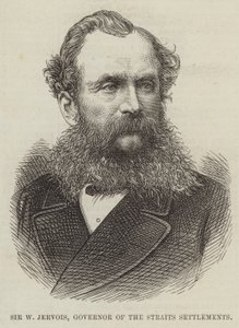 Sir W Jervois, Gobernador de los Asentamientos del Estrecho de English School